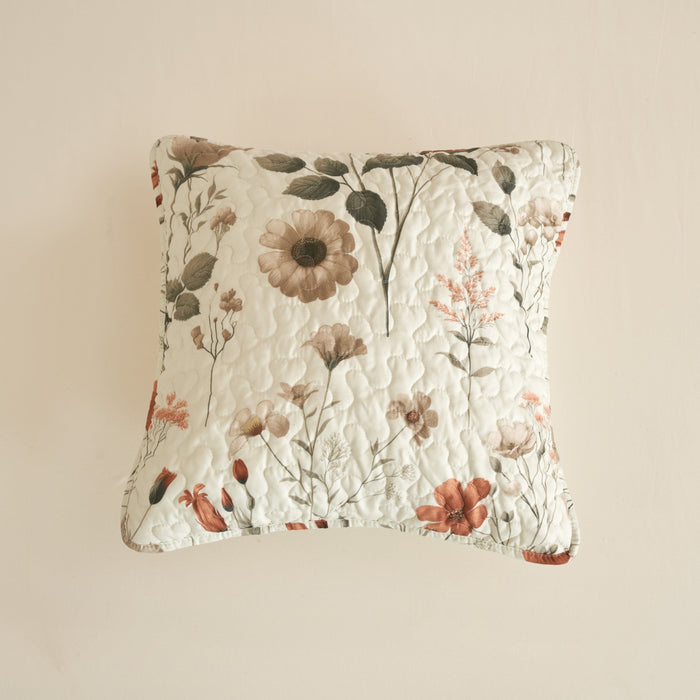 DaDalogy Enchanted Meadow Quilt Set - Victoria Garden Delicate Floral Symphony in Beige, Rose, and Soft Green, Luxuriously Soft Quilted Bedspread Set - DaDa Bedding Collection