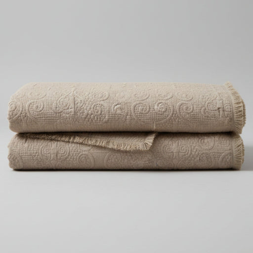 mATELASE throw blanket beige textured taupe lap throw
