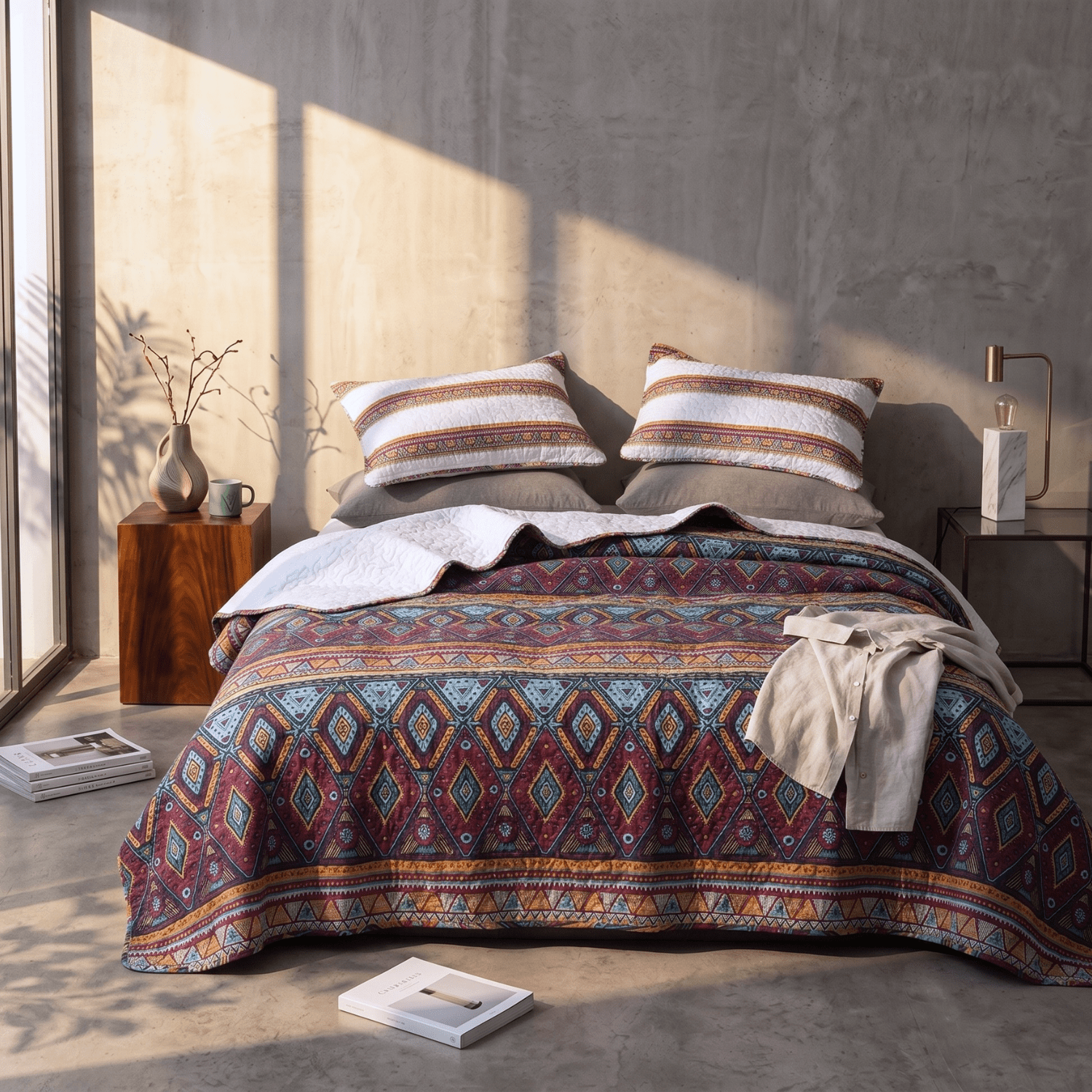 DaDa Bedding Southwestern Aztec Bohemian Desert Tribal Quilted