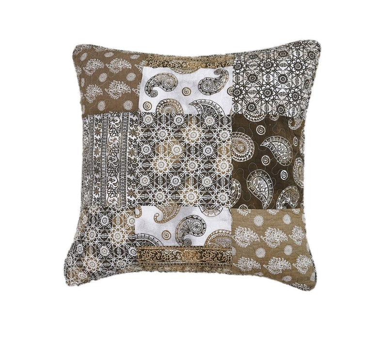 DaDalogy Bedding Bed in a Bag Bundle Set - Bohemian Paisley Dreams Floral Olive Brown Patchwork Bedspread Set (JHW885) - DaDa Bedding Collection