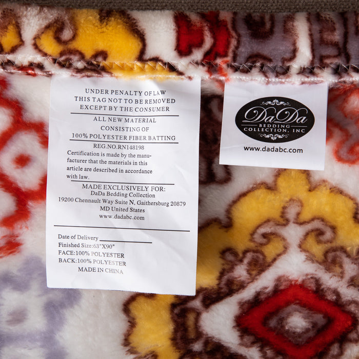 BLANKET - DaDa Bedding Soft Plush Fleece Throw Blanket, Southwestern Havana Geometric (XY1012) - DaDa Bedding Collection