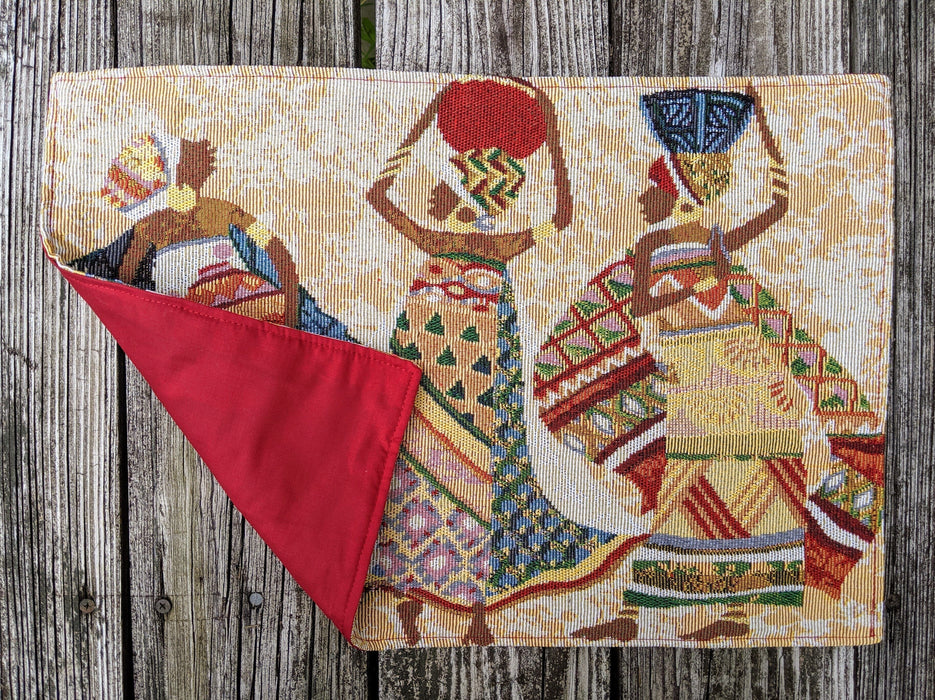 Placemat - DaDa Bedding Dancing Women African Dreams Placemats, Set of 4 Tapestry 13” x 19” (18117) - DaDa Bedding Collection