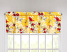 yellow floral valance with matching bed in a bag set