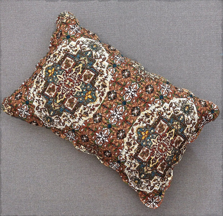 DaDa Bedding Rustic Earthy Cross Motif Folk Ogee Moroccan Scalloped Quilted Bedspread Set (JHW-944) - DaDa Bedding Collection