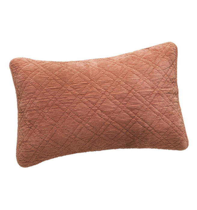 DaDalogy Bedding Terracotta Warm Brick Coral Orange Velour Corduroy Pillow Sham - King Size 20" x 36" (JHW952)