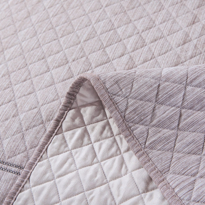 DaDa Bedding Whimsical Lavender Grey Cottage Soft Quilted Coverlet Bedspread Set (JHW866) - DaDa Bedding Collection