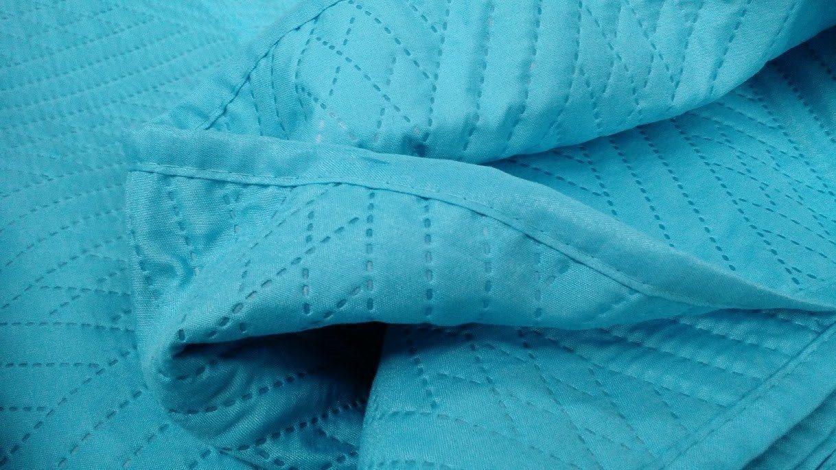 DaDa Bedding Gentle Wave Turquoise Teal Blue Lagoon Lightweight Quilted Bedspread Set (LH3000) - DaDa Bedding Collection