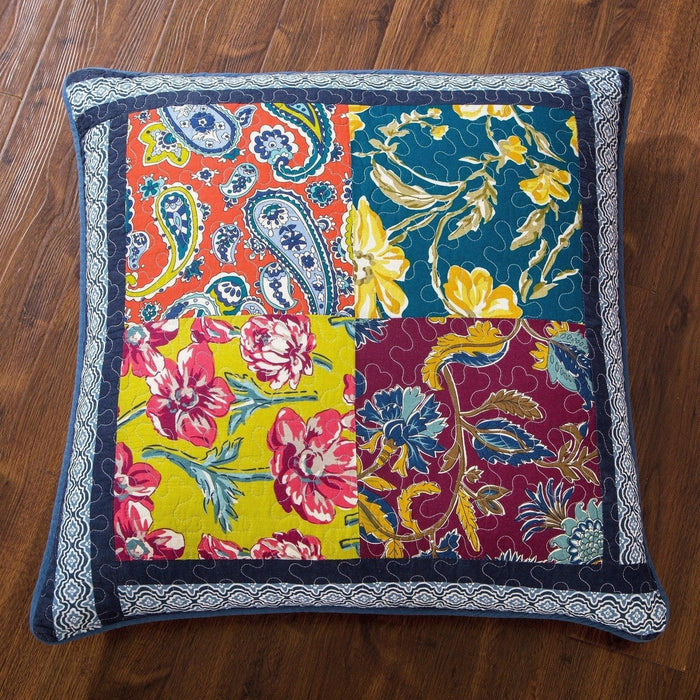 DaDa Bedding Bohemian Midnight Ocean Blue Square Euro Sham - 26" x 26" (JHW-572-EURO) - DaDa Bedding Collection