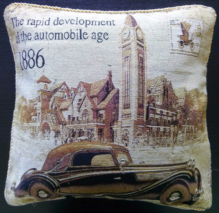Cushion Cover - Tache A Drive into Town with Benz Throw Pillow Cushion Cover - DaDa Bedding Collection