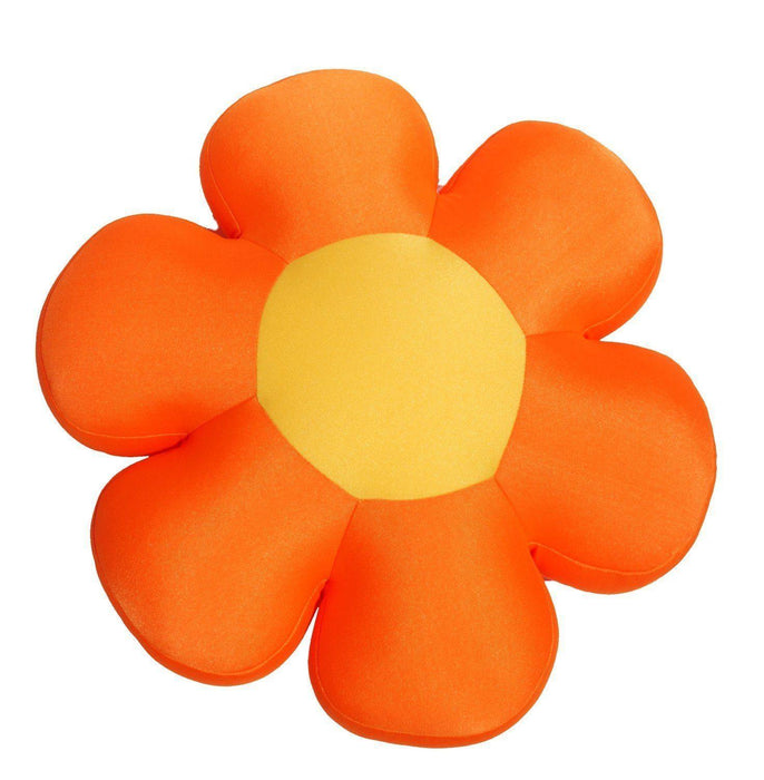 DaDa Bedding Squishy & Soft Groovy Flower Throw Micro-Bead Cushion Pillow - Orange - 18" - DaDa Bedding Collection
