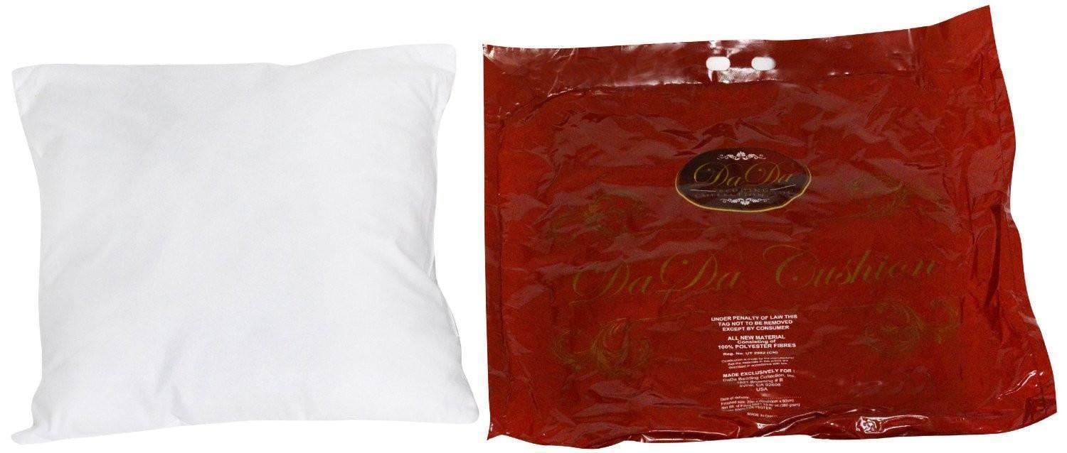 DaDa Bedding Soft Square Cushion Accent Throw Pillow Insert - 20" x 20" Inches, Solid White - DaDa Bedding Collection