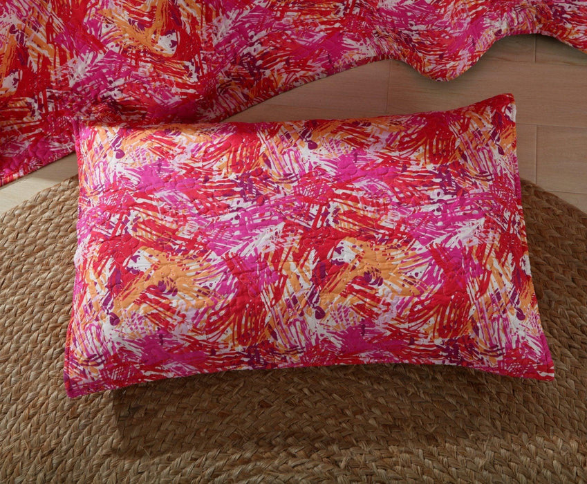 DaDa Bedding Lovely Pop of Colors Lightweight Reversible Quilted Bedspread Set (KBJ1625) - DaDa Bedding Collection