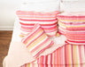 QUILT - DaDa Bedding Happy Stunning Stripes Red & Pink Scalloped Coverlet Bedspread Set (DXJ101824) - DaDa Bedding Collection