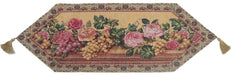 TABLE RUNNER - DaDa Bedding Romantic Parade of Fruit & Roses Floral Tapestry Table Runner (14426) - DaDa Bedding Collection