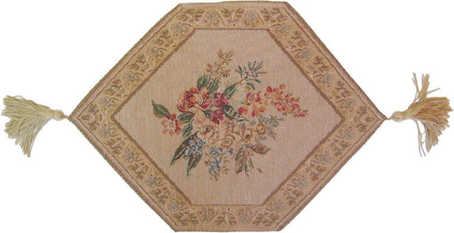 TABLE RUNNER - DaDa Bedding Wildflower Wonderland Floral Beige Woven Tapestry Table Runner (3100) - DaDa Bedding Collection