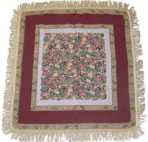 TABLECLOTH - DaDa Bedding Christmas Fiesta Floral Red Square Tapestry Table Cloth - 59" x 59" (6068) - DaDa Bedding Collection