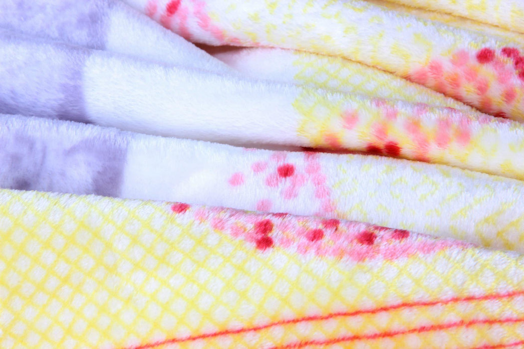DaDa Bedding Seashore Sunny Yellow Lavender Floral Flannel Mink Fleece Throw Blanket (XY9901) - DaDa Bedding Collection