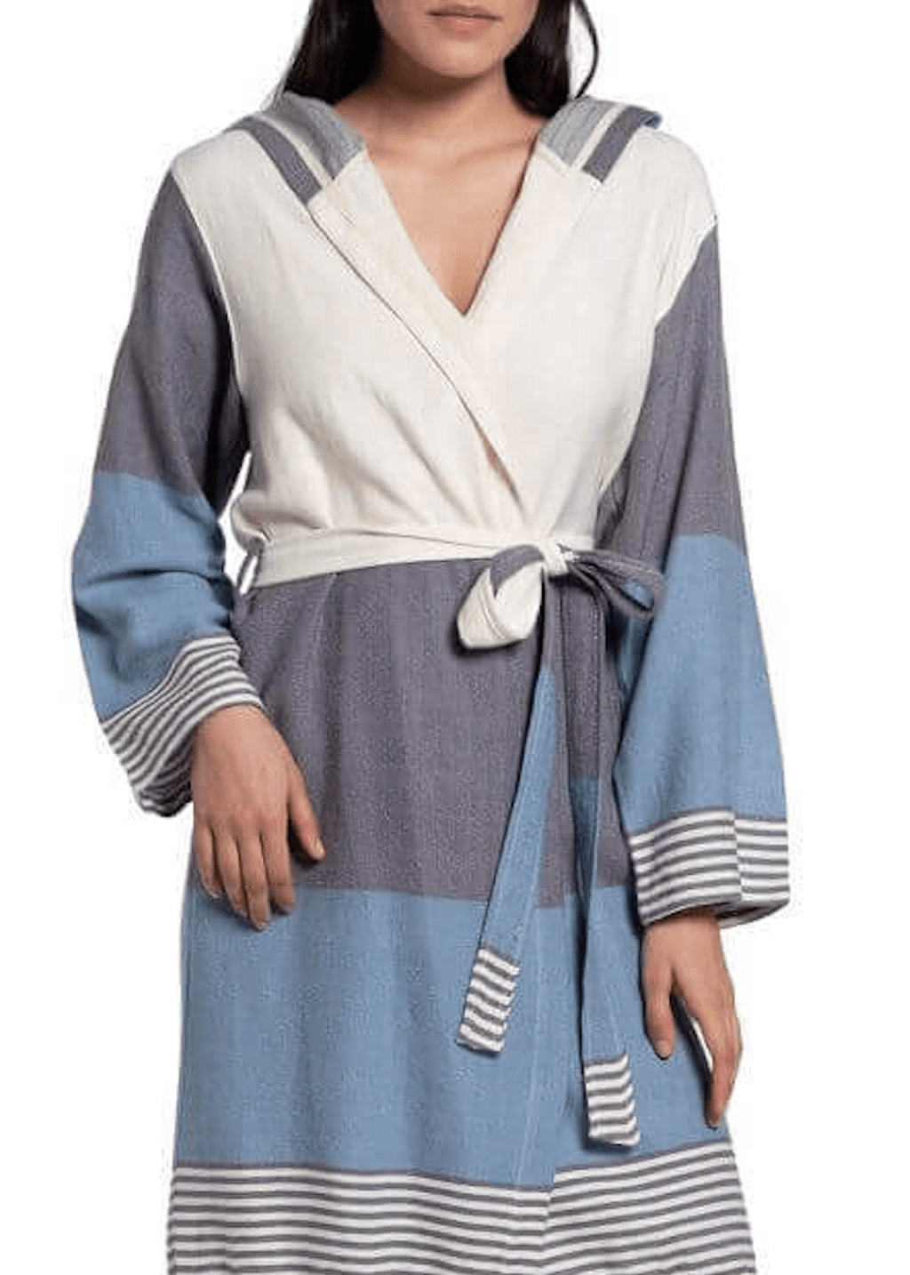 Turkish Cotton Hooded Bathrobe – Lightweight Multi-Color Robe (Shipping fees may apply)