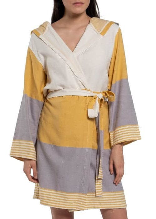 Turkish Cotton Hooded Bathrobe – Lightweight Multi-Color Robe (Shipping fees may apply)