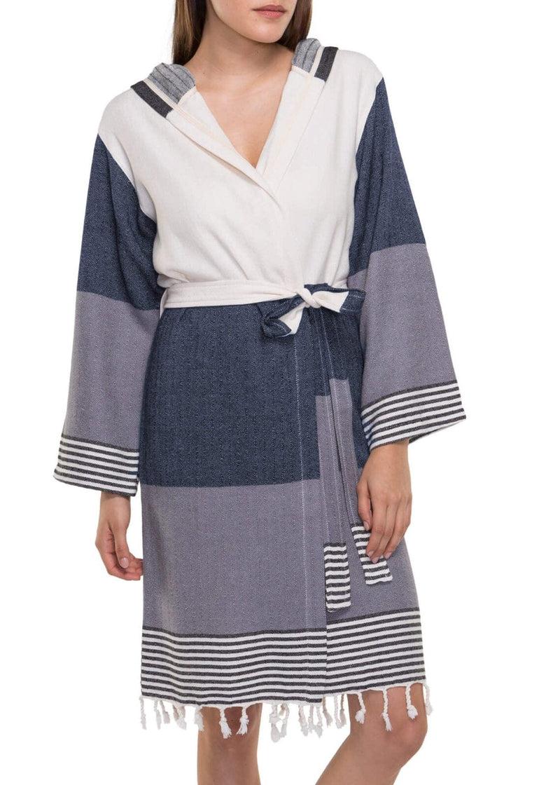 Turkish Cotton Hooded Bathrobe – Lightweight Multi-Color Robe (Shippin ...