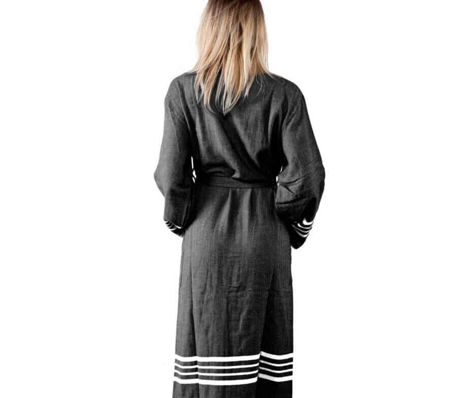 Organic Turkish Cotton Kimono Bathrobe – Lightweight Spa & Home Robe (Shipping fees may apply)