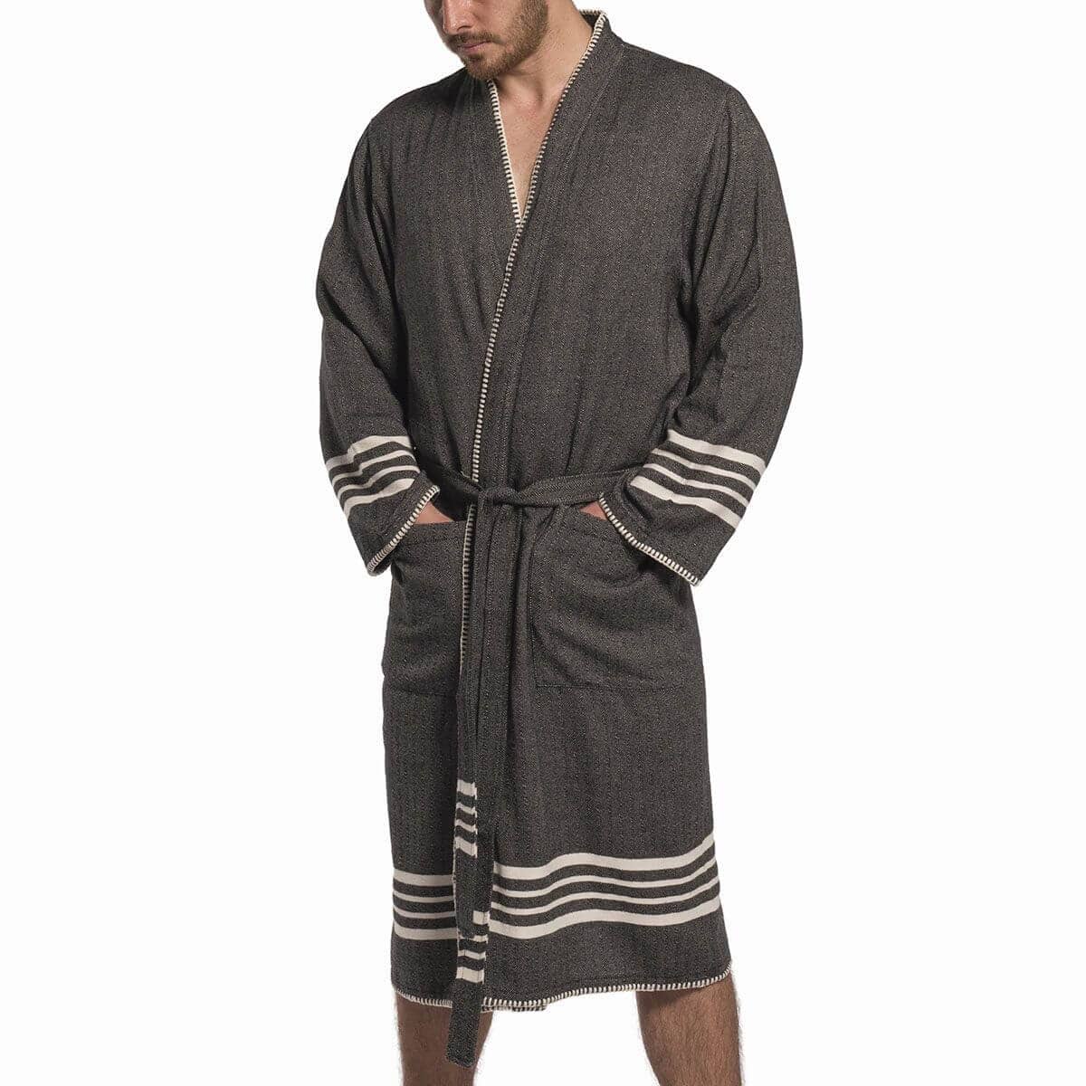 Organic Turkish Cotton Kimono Bathrobe – Lightweight Spa & Home Robe (Shipping fees may apply)
