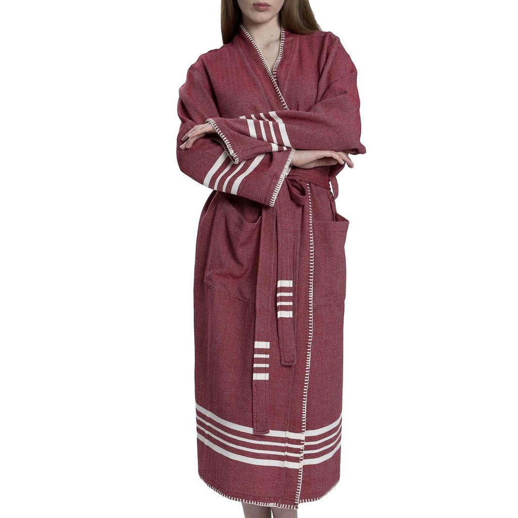 Organic Turkish Cotton Kimono Bathrobe – Lightweight Spa & Home Robe (Shipping fees may apply)