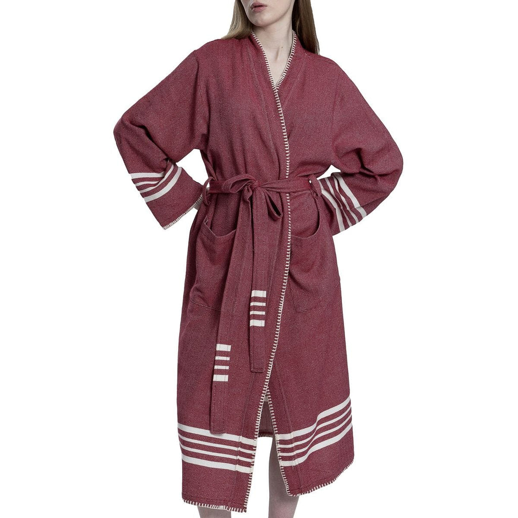Organic Turkish Cotton Kimono Bathrobe – Lightweight Spa & Home Robe (Shipping fees may apply)