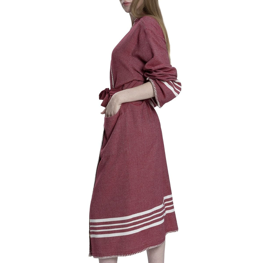 Organic Turkish Cotton Kimono Bathrobe – Lightweight Spa & Home Robe (Shipping fees may apply)