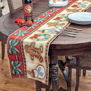 DaDa Bedding Gingerbread Snowman Holiday Woven Tapestry Dining Table Runner (12917) - DaDa Bedding Collection