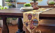 DaDa Bedding Bohemian Ornaments Colorful Holiday Lanterns Tapestry Dining Table Runner (14916) - DaDa Bedding Collection