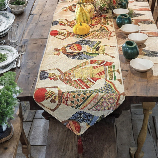 DaDa Bedding Dancing Women African Dreams Elegant Woven Tapestry Dining Table Runner (18117) - DaDa Bedding Collection