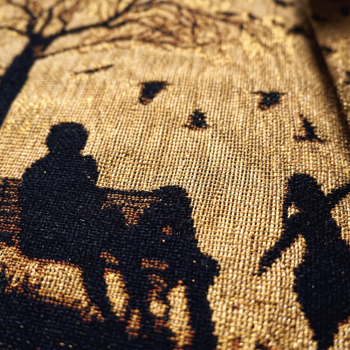 DaDalogy Bedding Set of 4 Pieces Autumn Birds Blessing Tapestry Dining Placemats 13” x 19” (Thanksgiving)