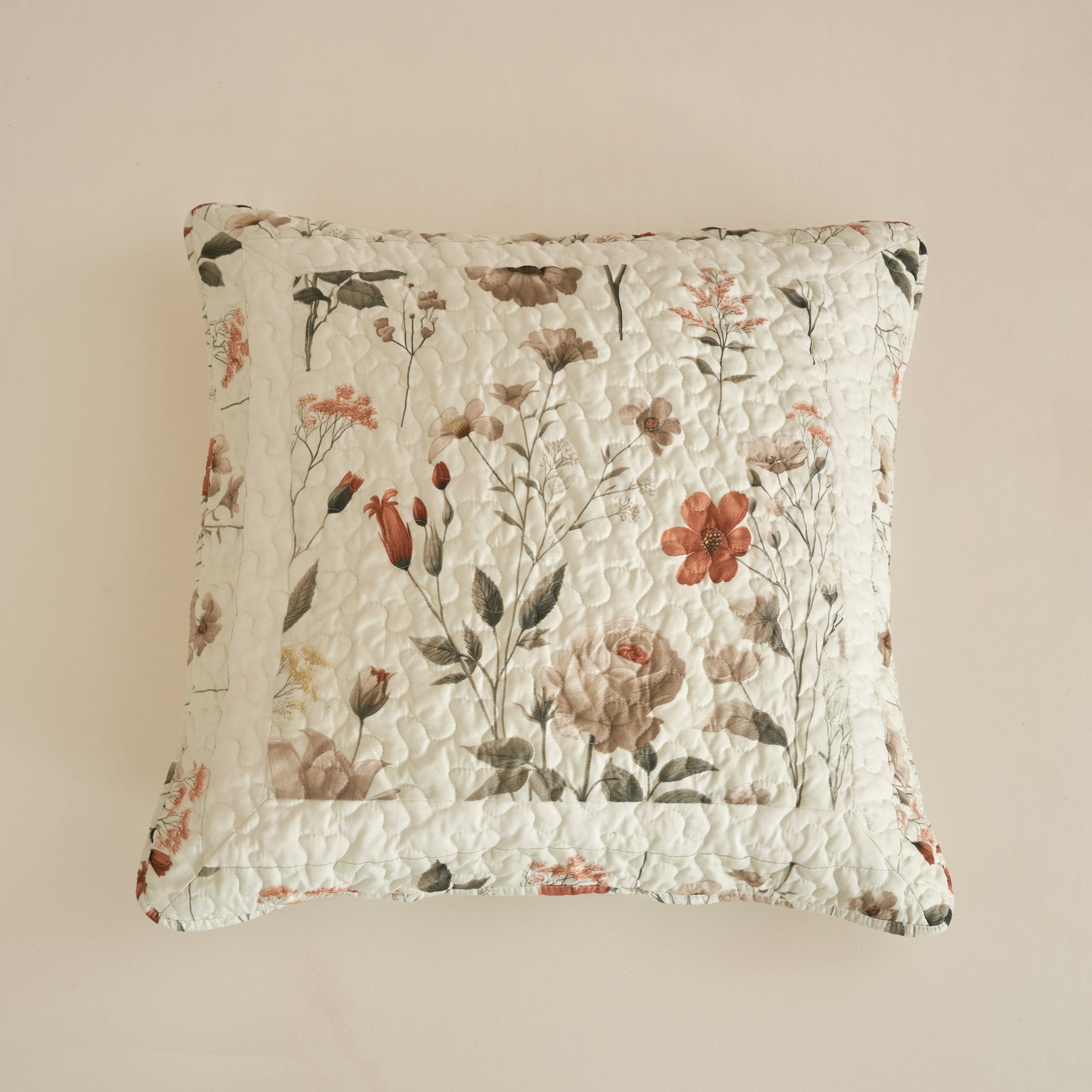 DaDalogy Enchanted Meadow Quilt Set - Victoria Garden Delicate Floral Symphony in Beige, Rose, and Soft Green, Luxuriously Soft Quilted Bedspread Set - DaDa Bedding Collection