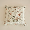 Enchanted Meadow Throw Pillow Euro Cover - Zippered Floral Design in Beige, Rose, and Soft Green, Premium Soft Microfiber, Euro Sham in 26x26 Inches (26" x 26" 1 Piece) - DaDa Bedding Collection