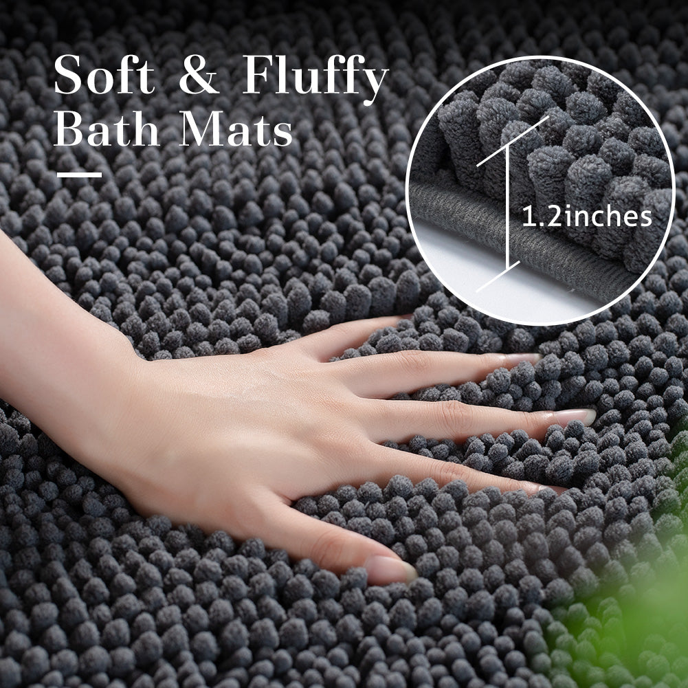 Soft Absorbent Durable Non-Slip Bathroom Rug Mat, Solid Color, Room Decor, Graduation Gifts, Fathers Day Gift, Mother Gift (Shipping fees may apply) with hand touching soft chenille.
