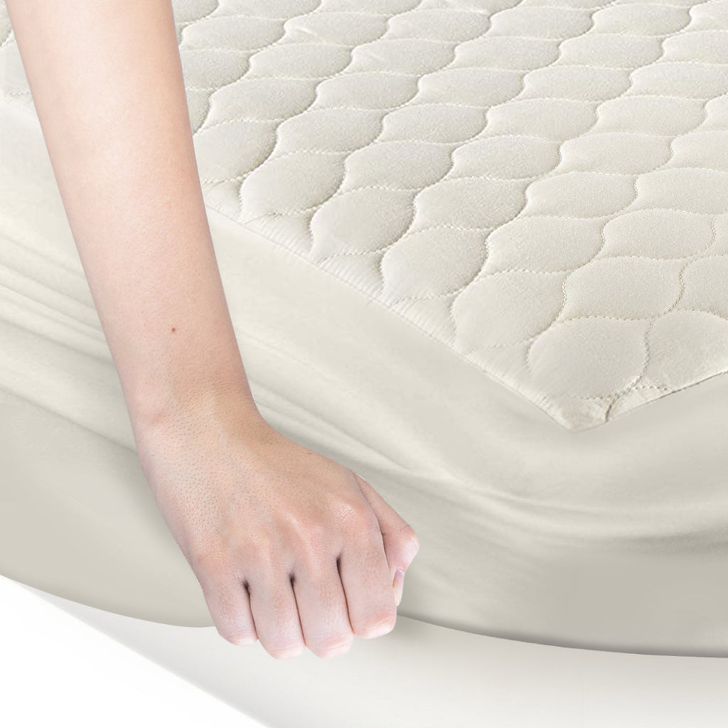 Organic Cotton Quilted Mattress Pad Protector - GOTS Certified (Shipping fees may apply)
