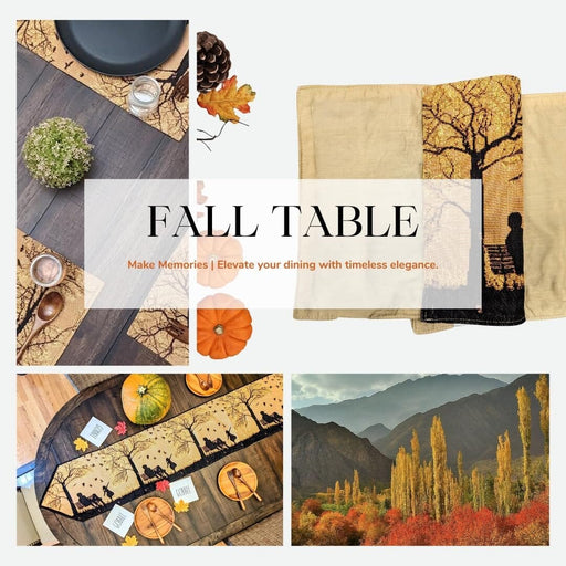DaDalogy Autumn Birds Family Gathering Woven Tapestry Dining Table Runner (18198) - DaDa Bedding Collection