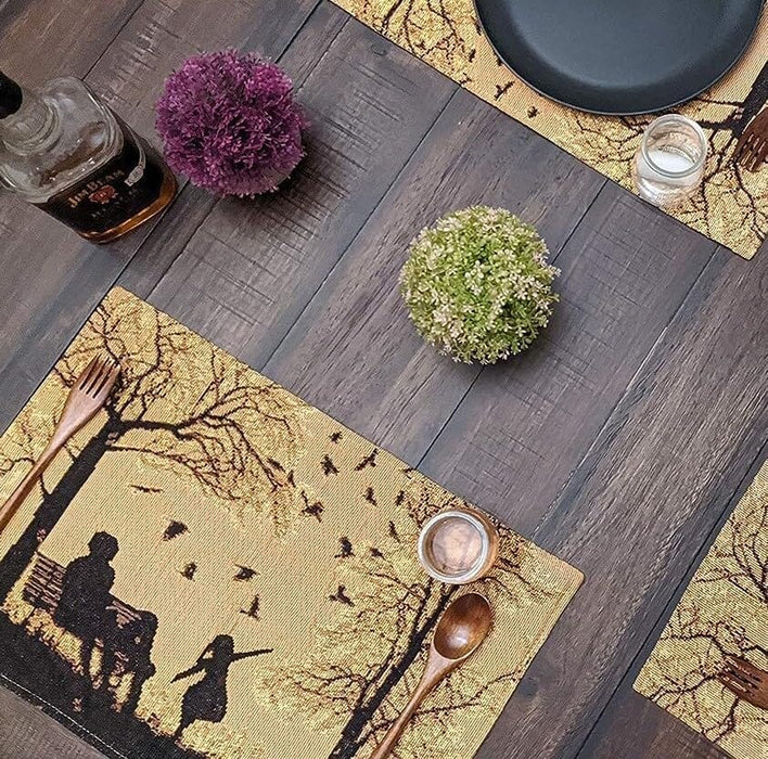 DaDalogy Autumn Birds Family Gathering Woven Tapestry Dining Table Runner (18198) - DaDa Bedding Collection