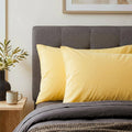 DaDa Bedding Ultra-Soft Microfiber Pillowcases - 2 Pack - Soft, Breathable, Luxury, Light Yellow