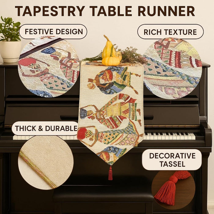 DaDa Bedding Dancing Women African Dreams Elegant Woven Tapestry Dining Table Runner (18117)