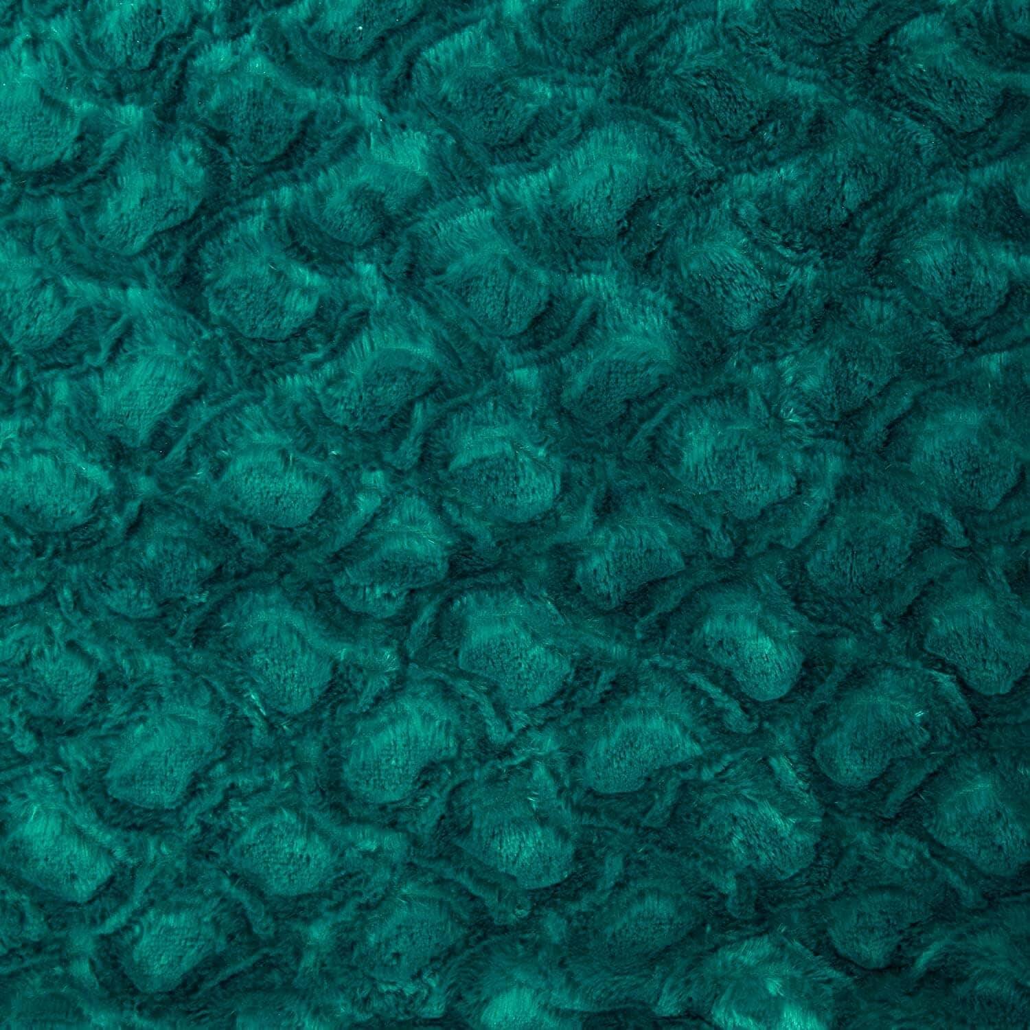 DaDa Bedding Mermaid Scales Emerald Green Blue w/ Sherpa Backside Faux Fur Throw Blanket (BL-171805) - DaDa Bedding Collection