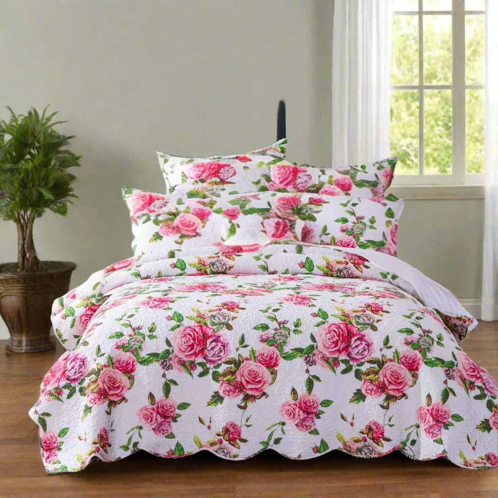 DaDa Bedding Parade of Fruit & Roses Floral Beige Square Tapestry Table Cloth (14426)