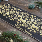 DaDa Bedding Magical Golden Reindeer Woven Tapestry Dining Table Runner (18272) - DaDa Bedding Collection