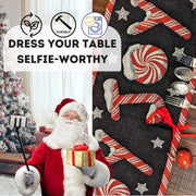 DaDa Bedding Set of 4-Pieces Peppermint Joy Holiday Tapestry Placemats 13” x 19” (12904) - DaDa Bedding Collection