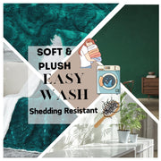 DaDa Bedding Mermaid Scales Emerald Green Blue w/ Sherpa Backside Faux Fur Throw Blanket (BL-171805) - DaDa Bedding Collection