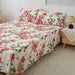 DaDa Bedding Romantic Roses Floral Bed Skirt - Matching Pink & White Ruffled Dust Ruffle for Quilted Coverlet Set - Lightweight & Breathable Polyester Bedskirt - DaDa Bedding Collection