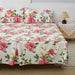 DaDa Bedding Romantic Roses Floral Bed Skirt - Matching Pink & White Ruffled Dust Ruffle for Quilted Coverlet Set - Lightweight & Breathable Polyester Bedskirt - DaDa Bedding Collection