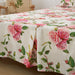 DaDa Bedding Romantic Roses Floral Bed Skirt - Matching Pink & White Ruffled Dust Ruffle for Quilted Coverlet Set - Lightweight & Breathable Polyester Bedskirt - DaDa Bedding Collection