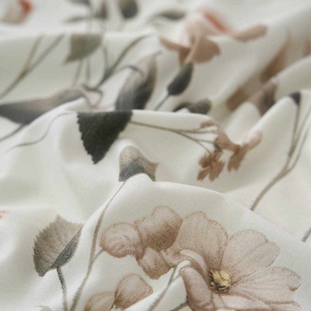 DaDalogy Enchanted Meadow Bed Sheet Set - Floral Harmony in Beige, Rose, and Soft Green, Premium Soft Microfiber, Machine Washable, Deep Pocket 14 - 15 Inches + Flat Sheet - DaDa Bedding Collection